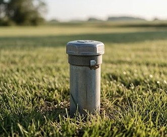 Sealed wellhead casing in a residential yard